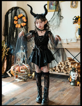 Costumes de jeu de rôle pour enfants d'Halloween, costumes de performance de sorcière du diable